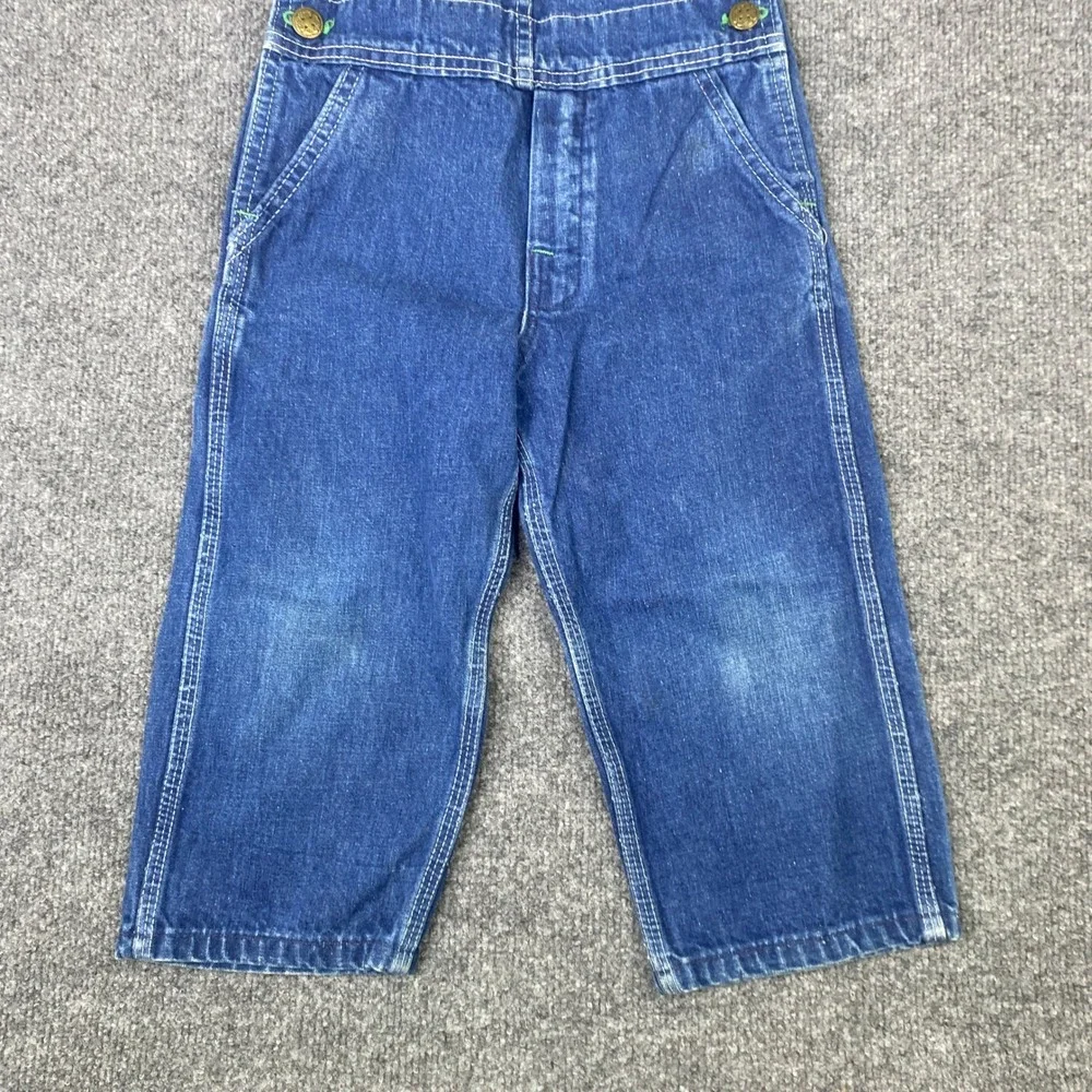 Vintage OshKosh B'gosh Vestbak Blue Denim Overalls Made in USA Toddler 4T
